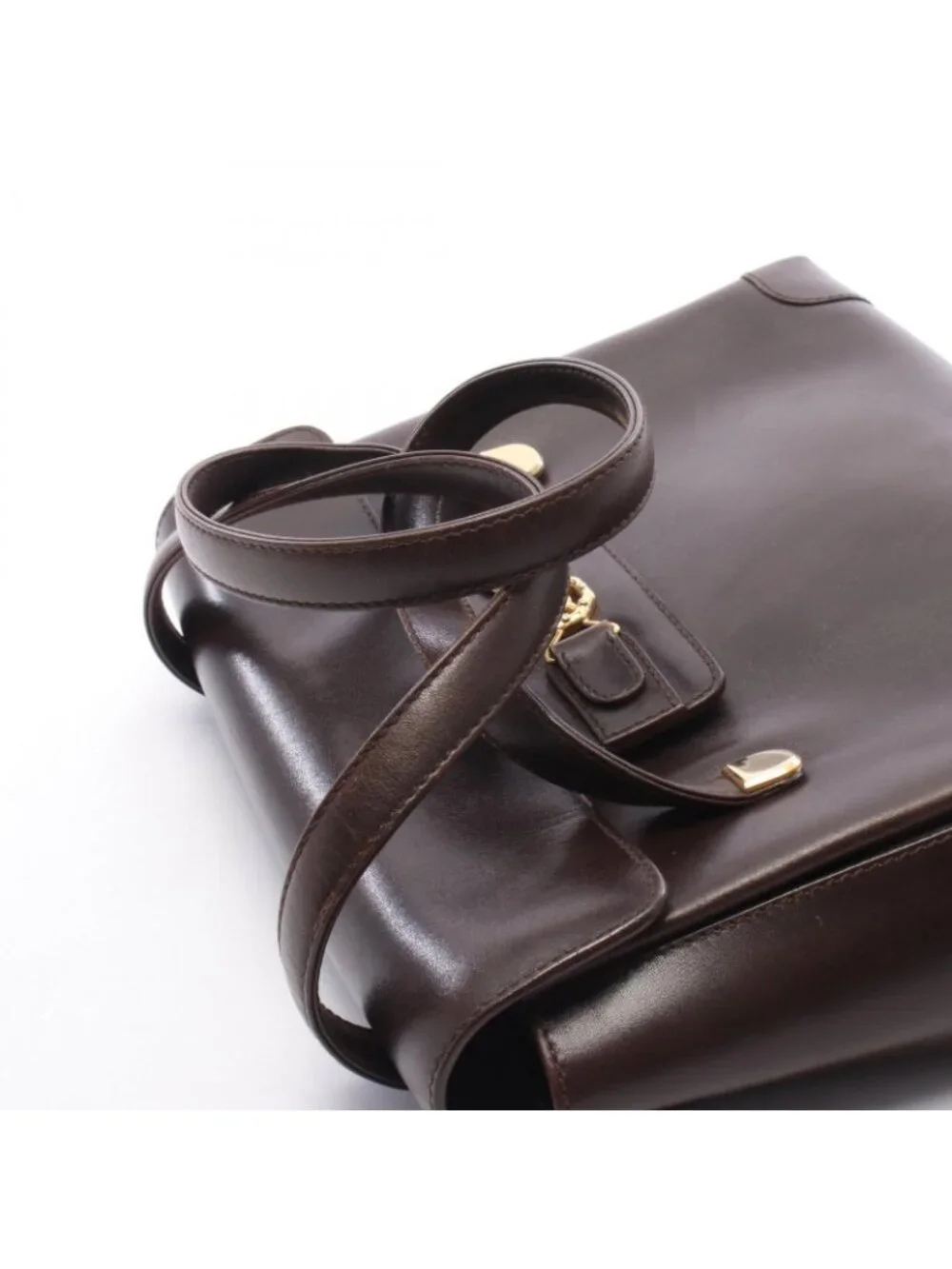 Celine Handbag Dark Brown Leather Triomphe